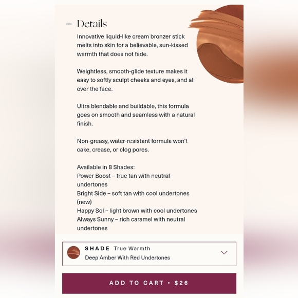 Rare Beauty warm wishes Effortless Bronzer Stick - Picture 4 of 6